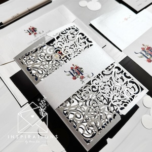 Disney Wedding Invitations, Beauty and The Beast Theme, Disney Inspired, Disney lovers Wedding, Laser Cut Invitations