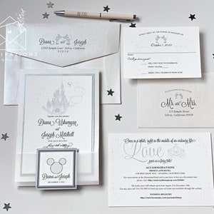 Elegant Disney Wedding Invitations, Disneyland, Disney World, Fairy