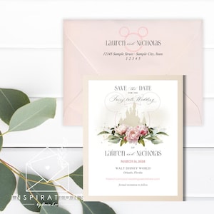 Disney Wedding Save The Dates, Disney Theme Invitation, Disney Lovers, Disney Inspired Wedding, Disney Fairy-tale Wedding