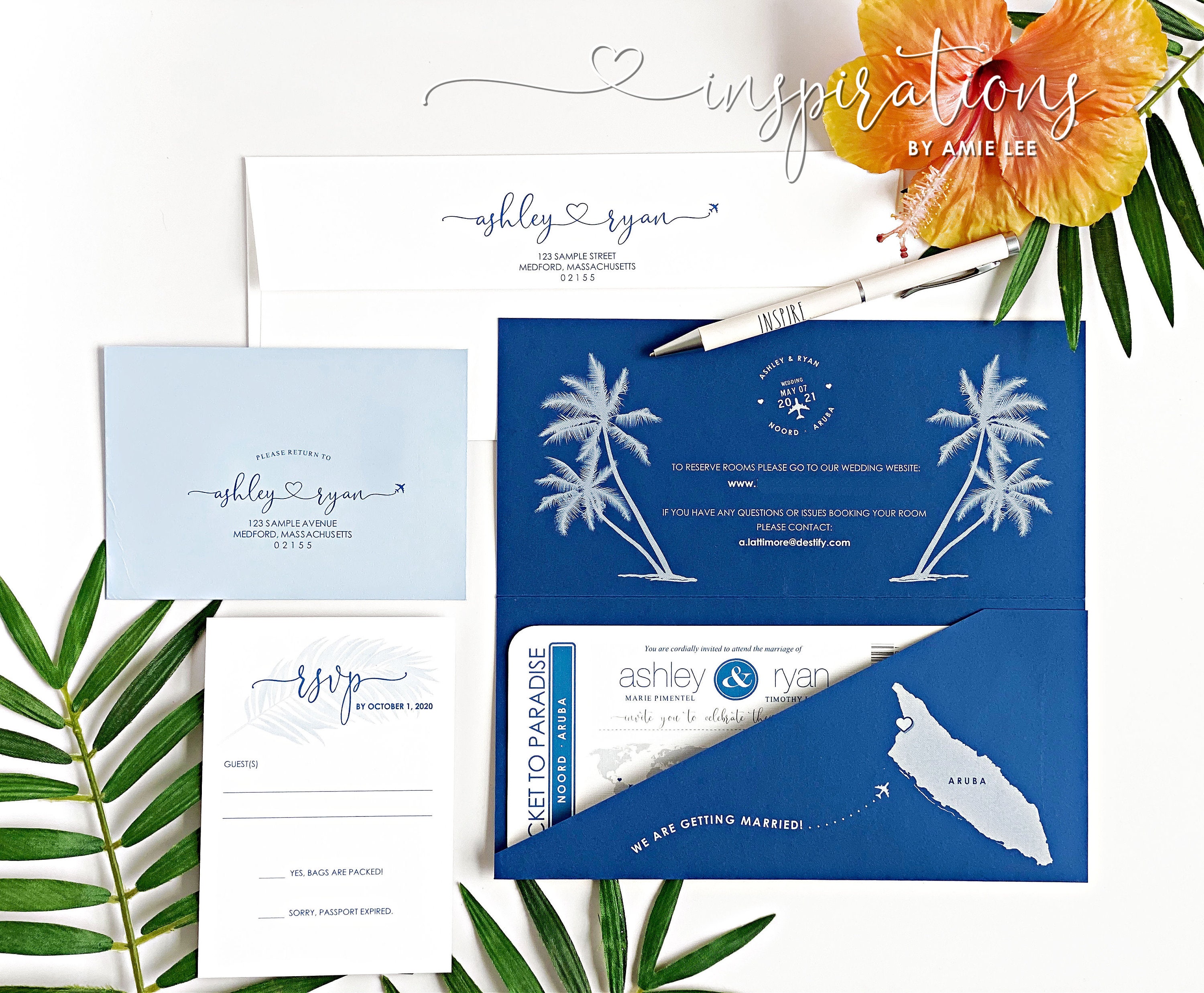 Boarding Pass Wedding Invitations Destination Wedding | Etsy