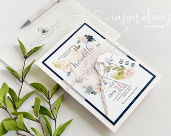 Floral Wedding Invitations, Garden Wedding, Summer, Bright, Colorful, Classic, Blush, Spring, Classic, Church, Country Club, Golf Course