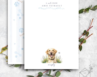 Personalized Dog Notecards: Custom Stationery Set, Dog Lover Gift