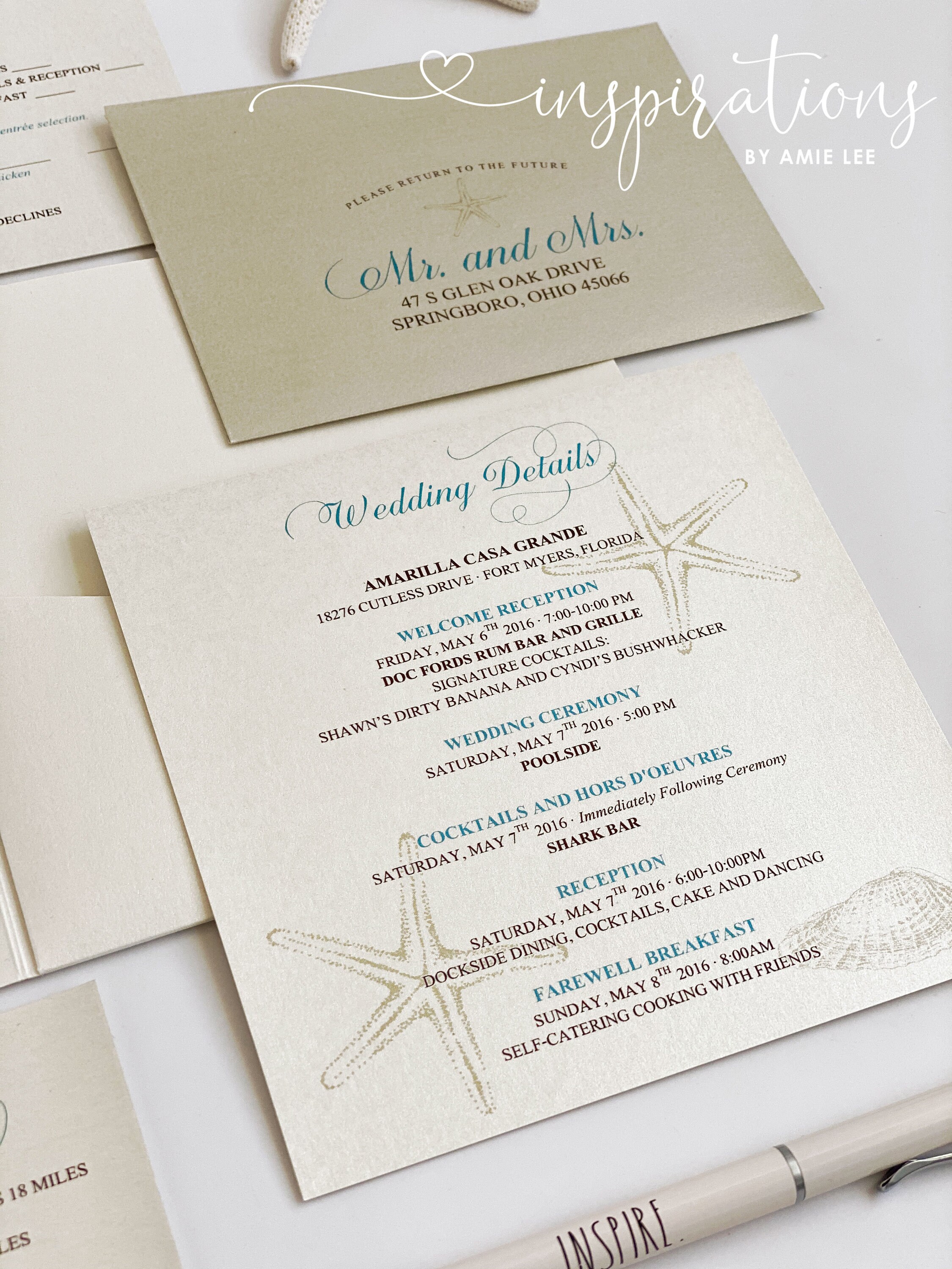 Classic Beach Wedding Invitations, Formal Invitations, Elegant Beach Wedding,  Destination Wedding, Starfish Design - Etsy, image size:2250x3000