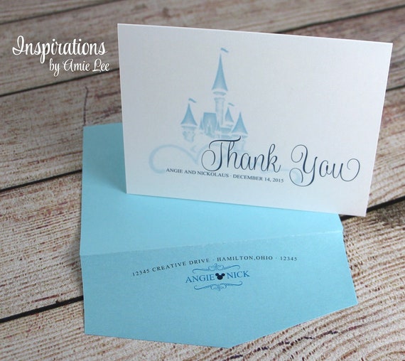 Disney Wedding Disney Thank You Cards Thank You Cards Etsy