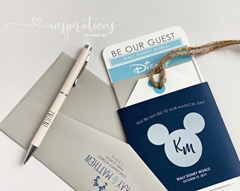 Disney Wedding Invitations, Boarding Pass, Disney Ticket, Fairy Tale Wedding, Disneyland, Disney World, Fast Pass, Aulani, Disney Cruise