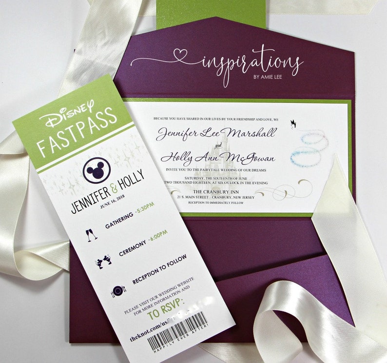 Disney Wedding Invitations Disney Fastpass Disney wedding