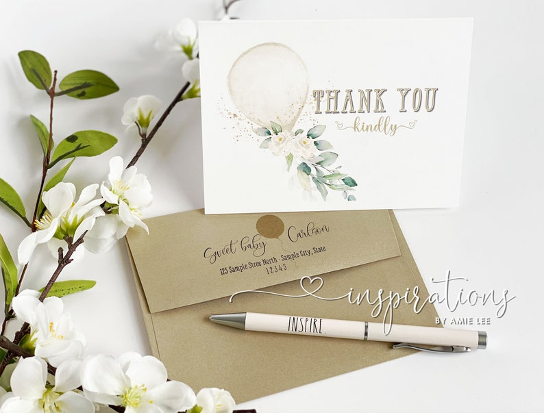 Baby Shower Thank You Cards Baby Shower Stickers Virtual Etsy