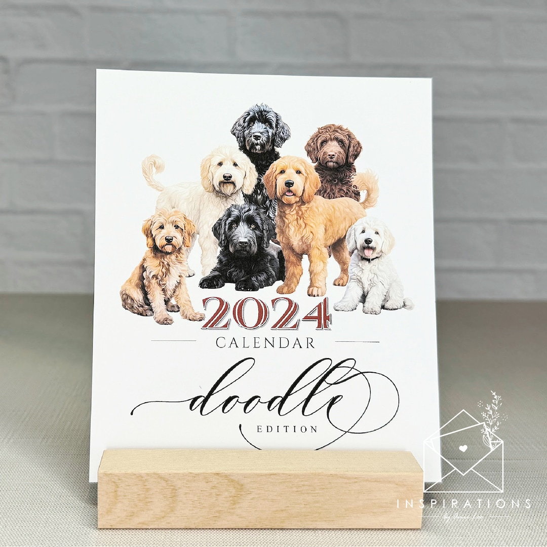 Goldendoodle Desk Calendar, 2024 Dog Lovers Calendar, Labradoodles