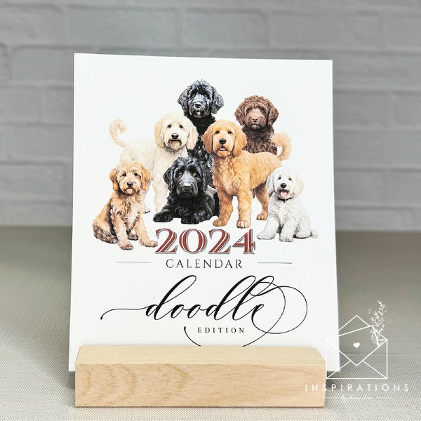 Goldendoodle Desk Calendar, 2024 Dog Lovers Calendar, Labradoodles, Goldendoodles, Desk Calendar, Gift For Dog Lovers