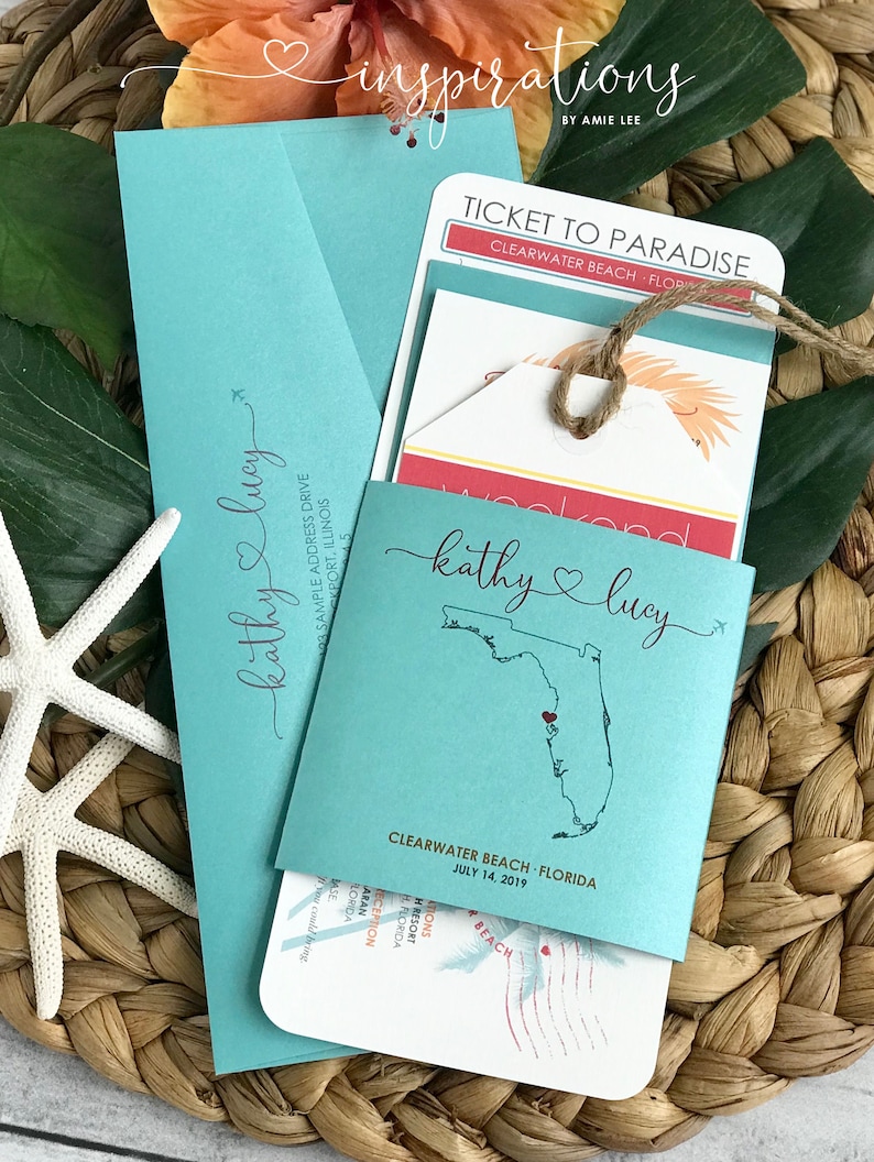 Airplane Ticket Destination Wedding Invitations Travel Theme Boarding Pass Wedding Invitations Florida Wedding Boarding Passes