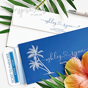 Boarding Pass Wedding Invitations: Tropical Island Destination