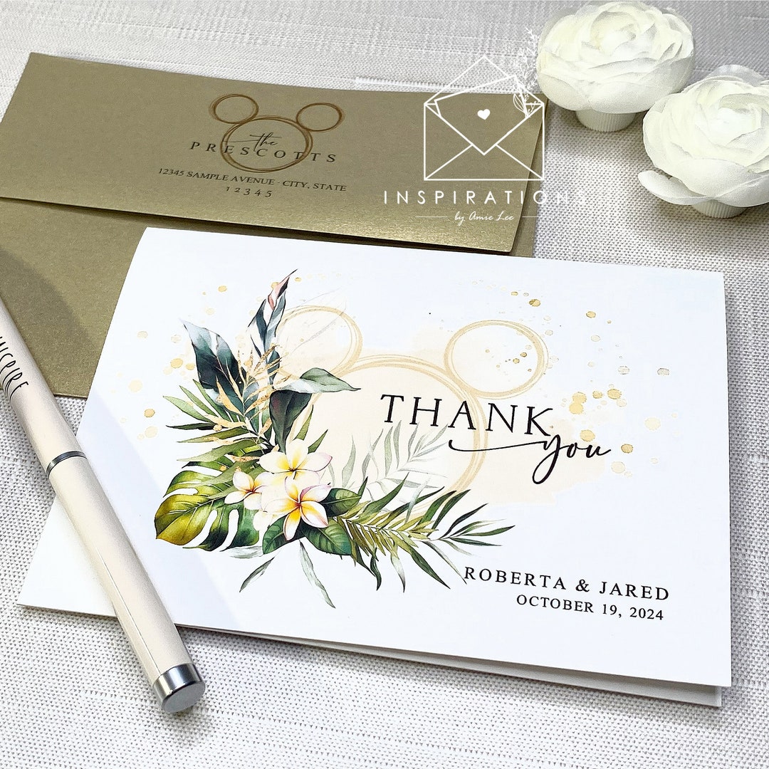 Disney Thank You Cards Disney Wedding Thank You Cards Etsy