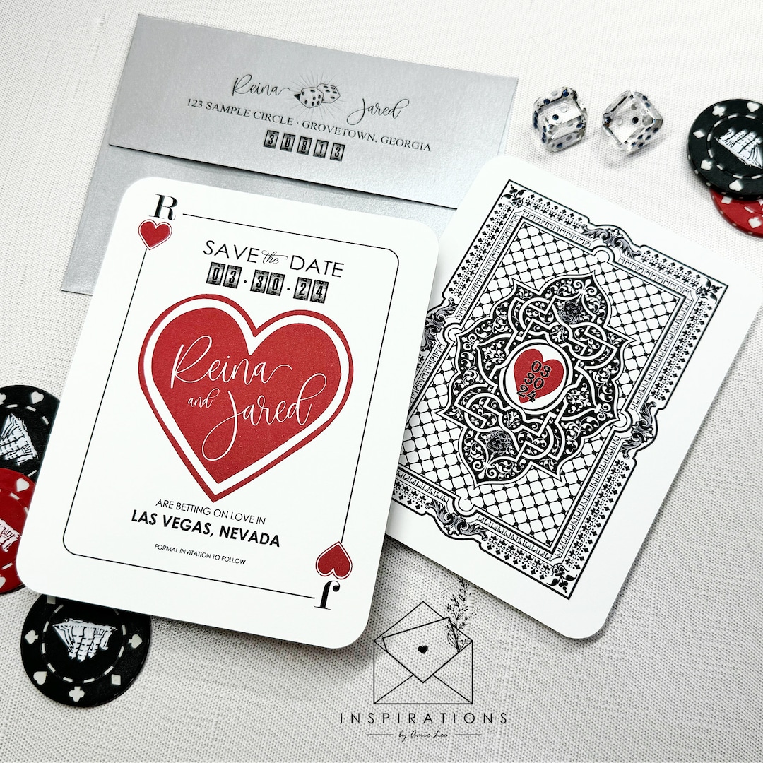 Las Vegas Wedding Save the Date Card, Vegas Weddings, Chapel of Love,  Playing Card Save the Date, Casino Themed Invitation - Etsy, image size:1080x1080