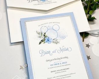 Disney Wedding Invitations, Hidden Mickey Invite, Disney Aulani, Disney World, Disneyland, Fairy Tale Wedding
