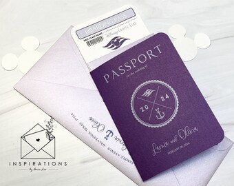 Disney Wedding Invitation, Save The Date, Passport Wedding Invitations, Disney Passport Save The date, Aulani, Disneyland, Fairytale