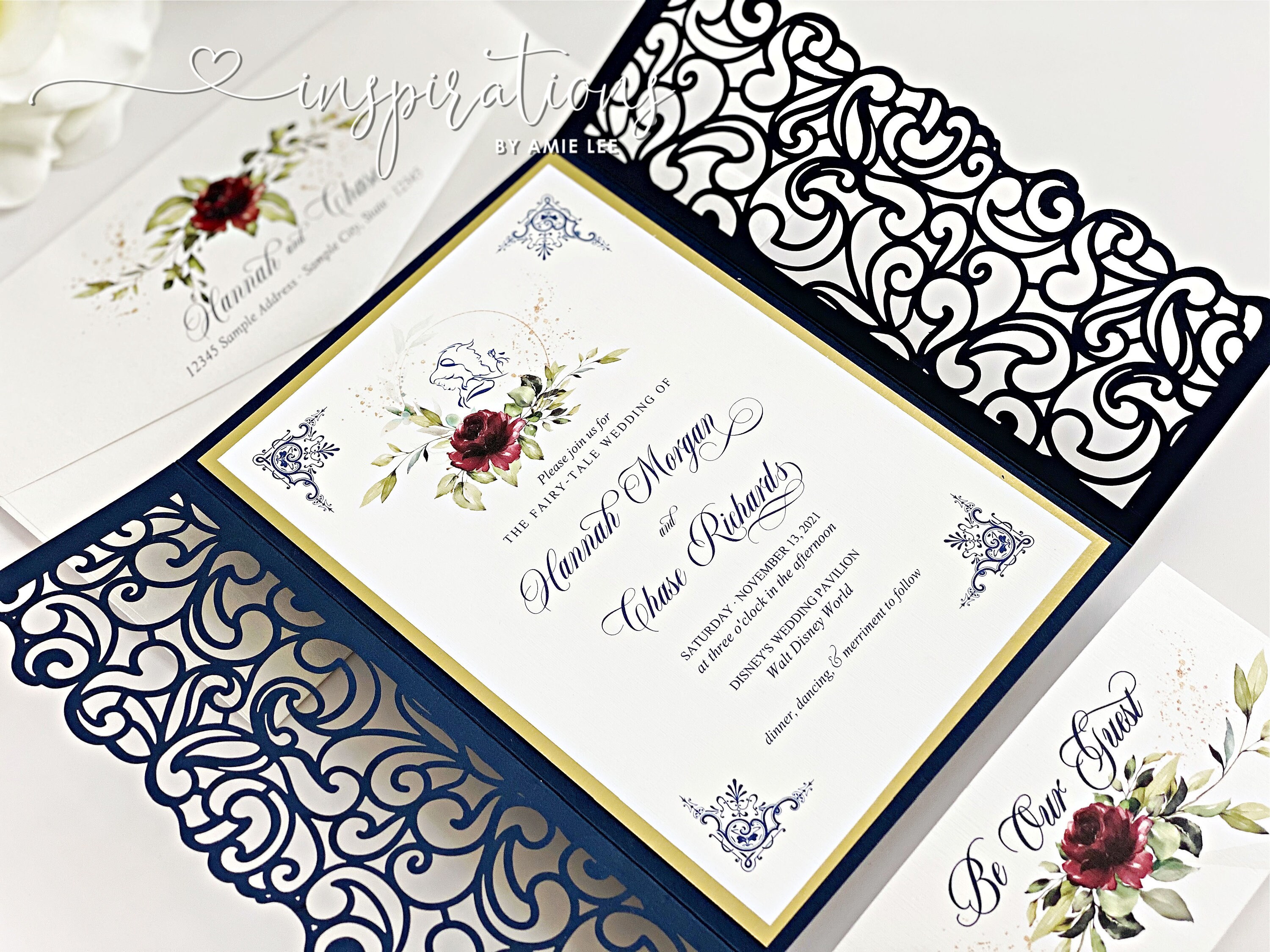 Beauty and the beast wedding invitations deals