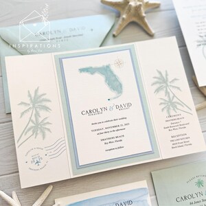 Wedding Invitations, Beach Wedding, Destination Wedding Invitations, Custom Printed Invitations