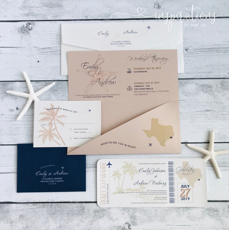 Boarding Pass Wedding Invitations Destination Wedding Etsy