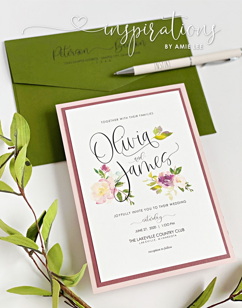 Elegant Floral Wedding Invitations Classic Wedding Spring - Etsy
