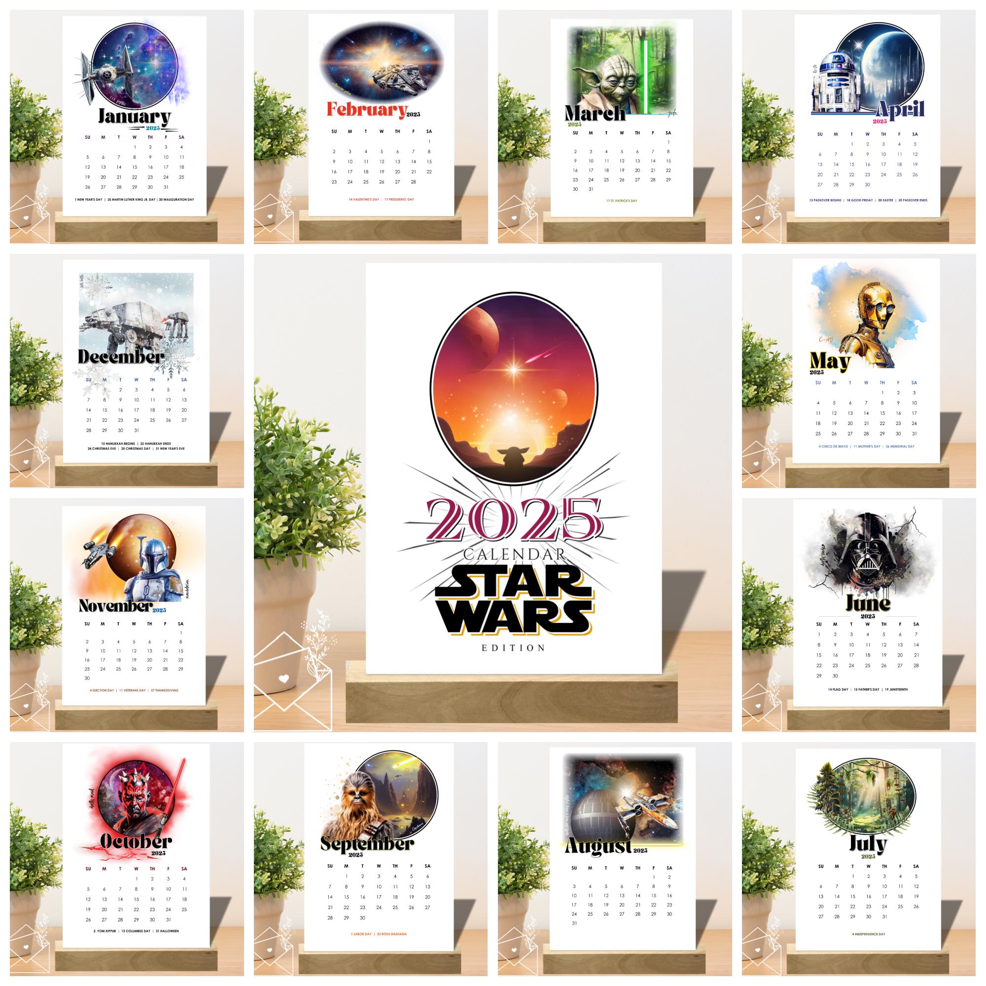 star-wars-desk-calendar-2025-calendar-star-wars-calendar-star-wars-gift-star-wars-theme-star-wars-lovers-jedi-etsy
