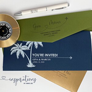 Boarding Pass Wedding Invitations: Florida Destination Travel Theme