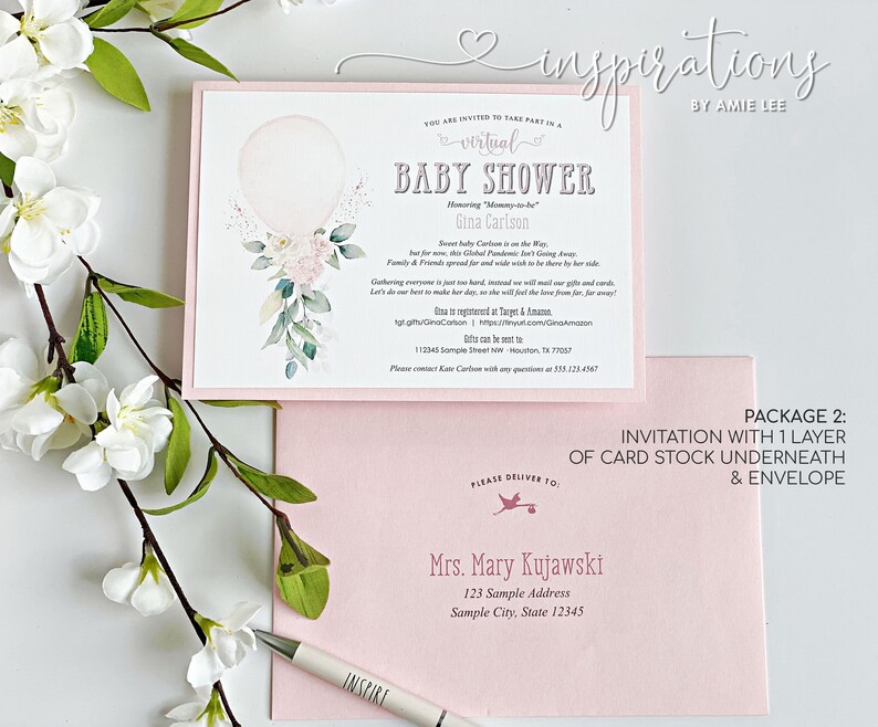 Virtual Baby Shower Invitations Shower by Mail Baby Boy Etsy