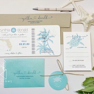 Boarding Pass Wedding Invitations, Destination Wedding, Plane Ticket, Beach Wedding, Travel Theme Airplane Ticket