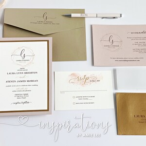 Classic Wedding Invitations, Wedding Logo Monogram, Copper, Blush, Gold, Elegant Wedding Invitations, Local Wedding, Romantic image 5