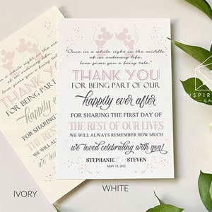 Disney Wedding Reception Cards, Wedding Reception Favors, Menu, Fairytale Wedding, Welcome Notes, Wedding Thank You