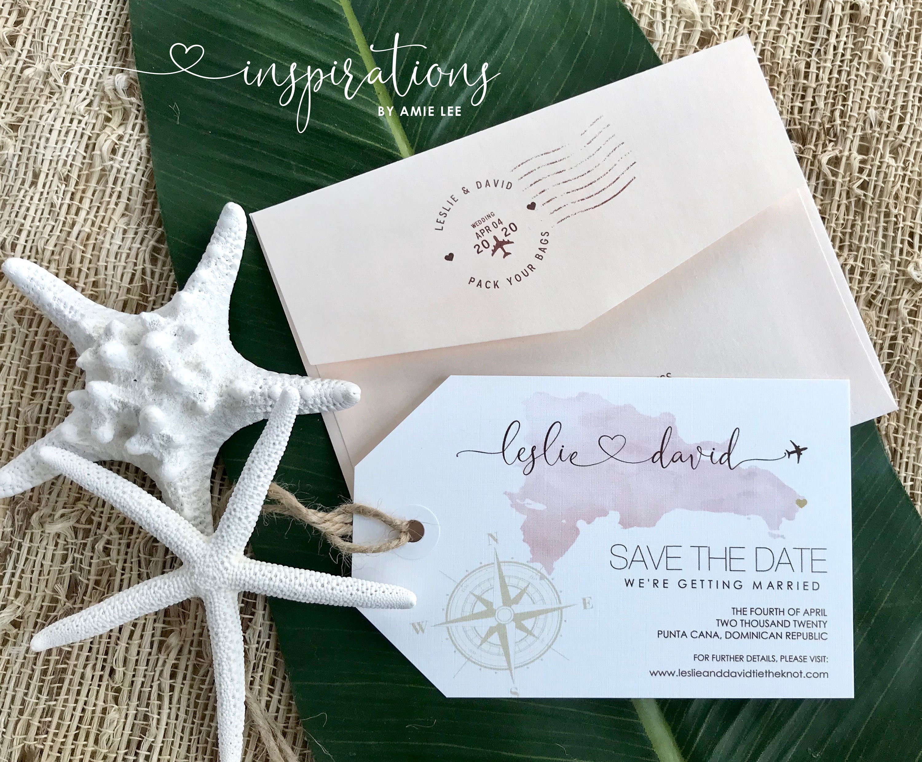 Save the date luggage labels