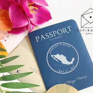Passport Wedding Invitations, Destination Wedding, Beach Wedding, Island Wedding, Travel Theme, Interational Wedding
