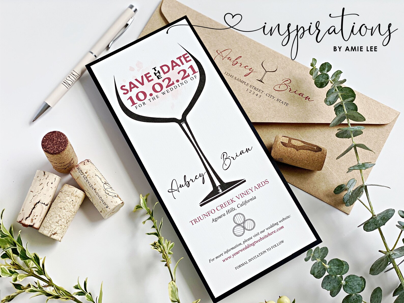 Save the Dates Winery Wedding Vineyard Wedding Wine Wedding Etsy
