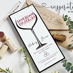 Save The Dates, Winery Wedding, Vineyard Wedding, Wine Wedding Invitations, Wine Lover Wedding Save the Dates, Outdoor Winery Wedding