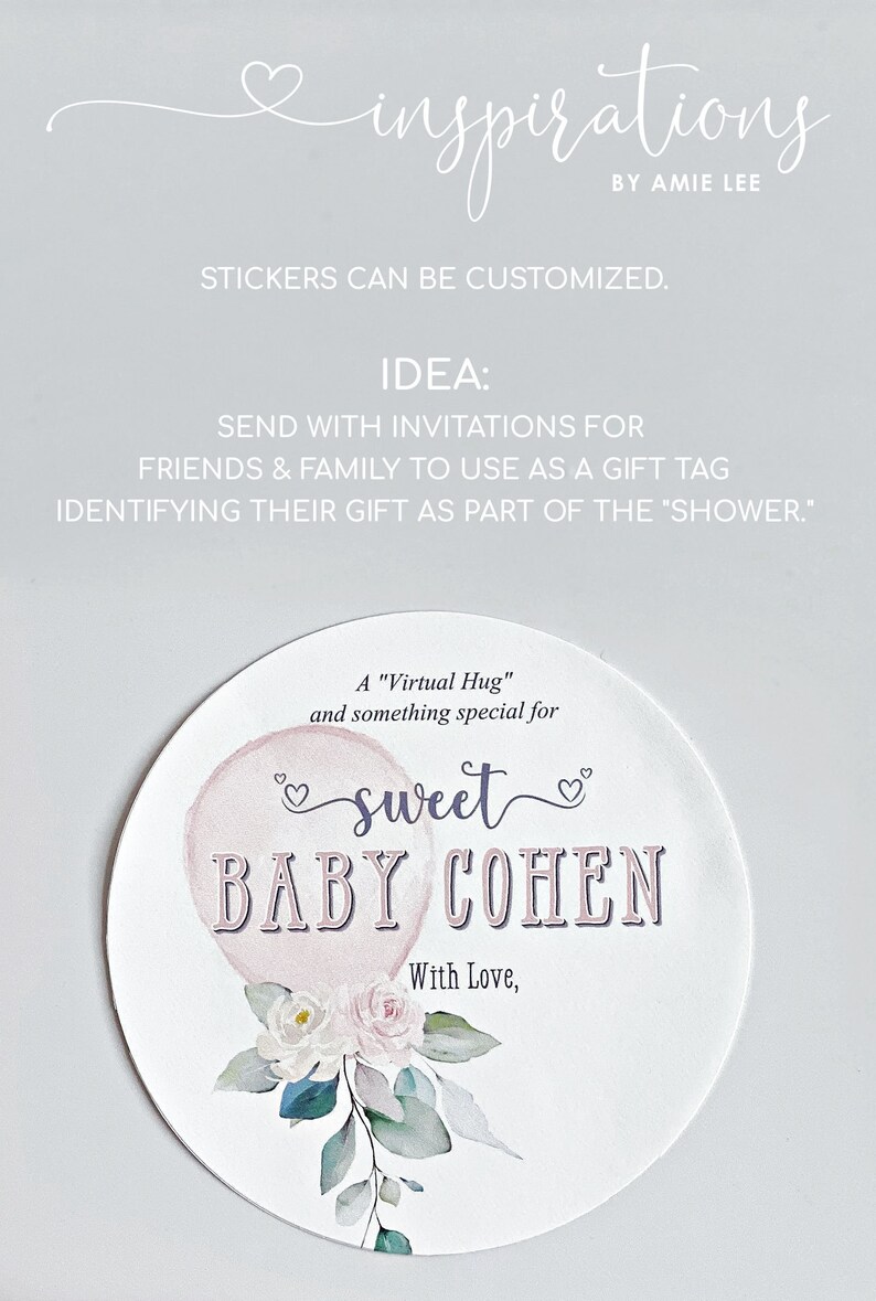 Baby Shower Thank You Cards Baby Shower Stickers Virtual Etsy