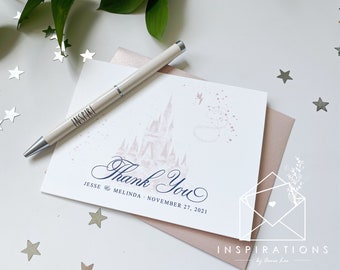 Disney Thank You Cards, Disney Wedding, Thank You Cards, Custom Thank You Cards, Personalized Thank You Cards