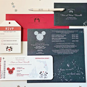 Disney Boarding Pass Wedding Invitations, Destination Disney Cruise ...