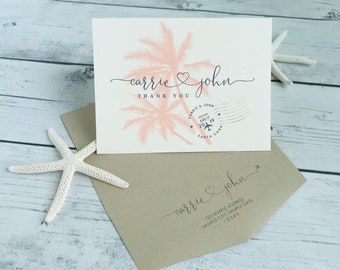 Thank You Cards, Wedding Thank You Cards, Destination Wedding, Beach Wedding, Custom Wedding Note Cards, Wedding Stationery