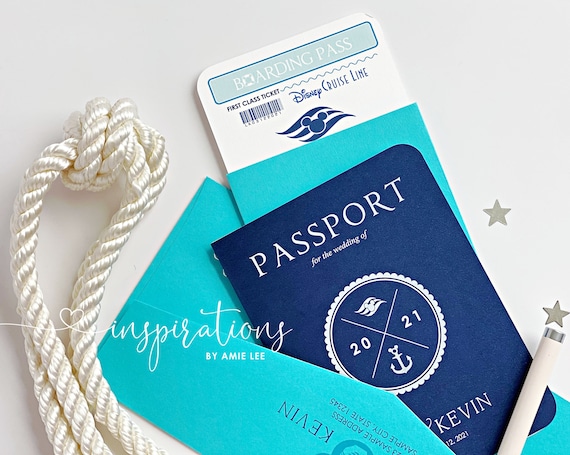 Disney Passport Wedding Invitations, Disney Cruise Wedding