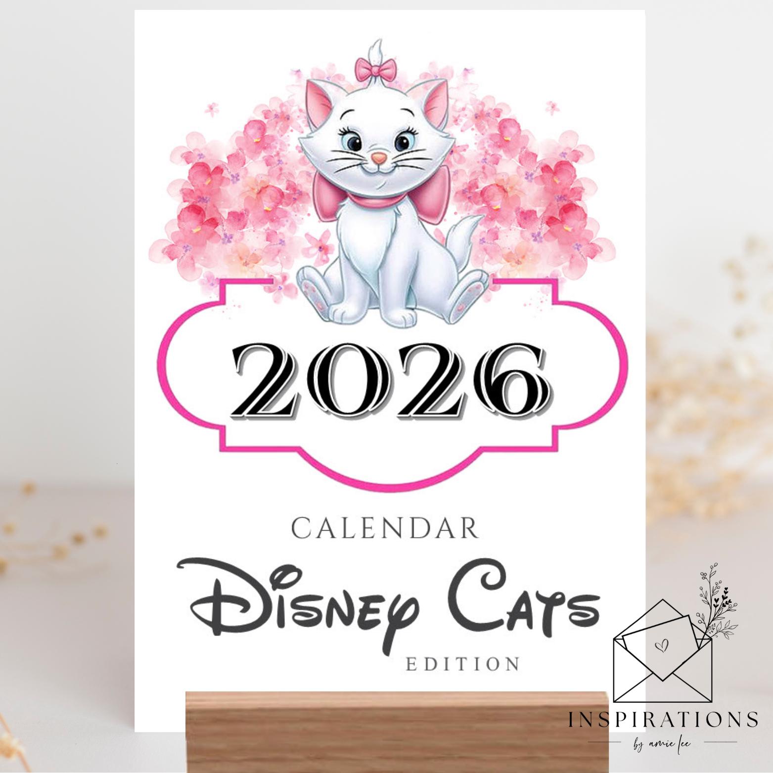 Desk Calendar, Disney Theme, Disney Cats, Calendar With Wooden