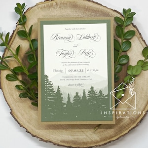 Rustic Forest Wedding Invitations: Elegant Woods Design