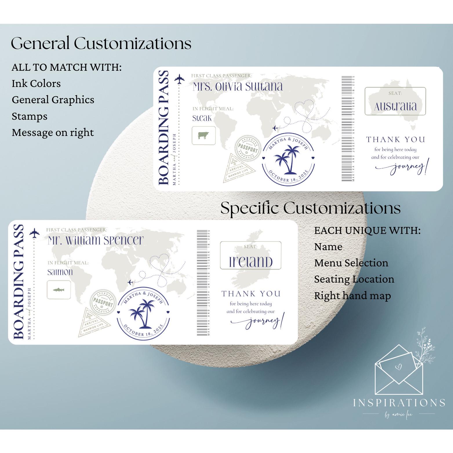 ソンチャン BOARDING PASS トレカ Travel Wedding Escort Cards, Boarding Pass Ticket (DIY Printable