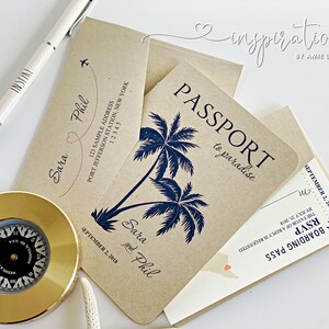 Passport Wedding Invitations, Destination Wedding, Beach Wedding, Island Wedding, International Wedding, Travel Theme Wedding