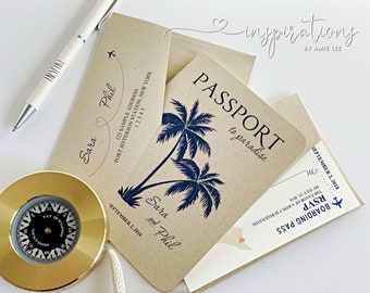 Passport Wedding Invitations, Destination Wedding, Beach Wedding, Island Wedding, International Wedding, Travel Theme Wedding