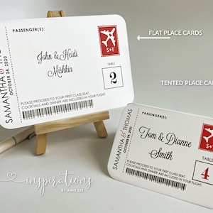 Travel Theme Wedding Place Cards: Boarding Pass Seating Cards