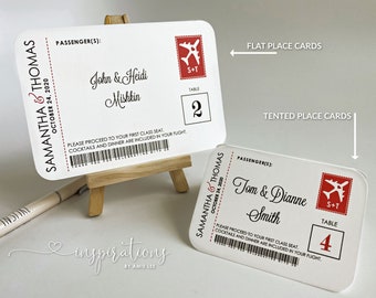 Place Cards, Boarding Pass, Escort Cards, Name Cards, Wedding Accessories, Reception Seating
