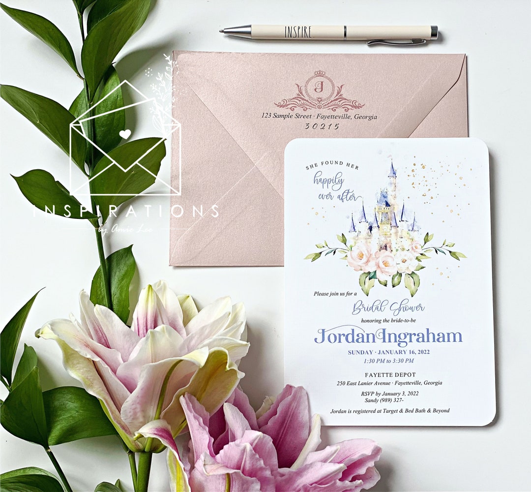 Disney Bridal Shower Invitations, Disney Theme, Disney Wedding Shower ...