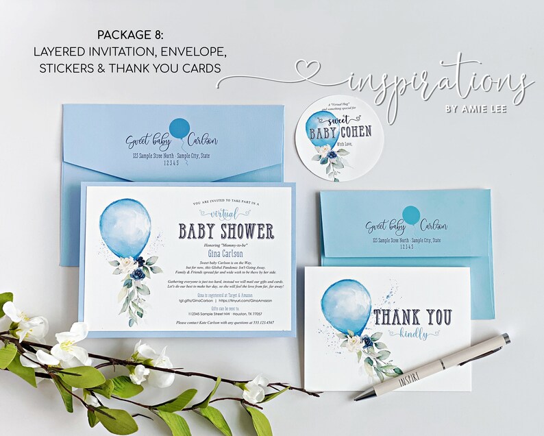 Virtual Baby Shower Invitations Shower by Mail Baby Boy Etsy