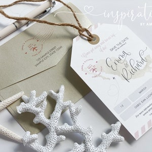 Save The Date Luggage Tags, Destination Wedding Save The Dates, Travel Theme Wedding Invitations, Bag Tags