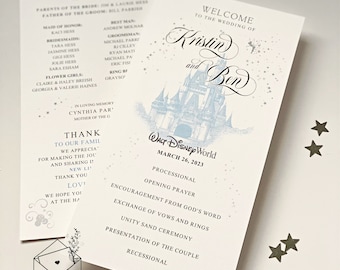 Disney Wedding Programs, Ceremony Programs, Wedding Programs, Event Programs, Disney Wedding Ceremony