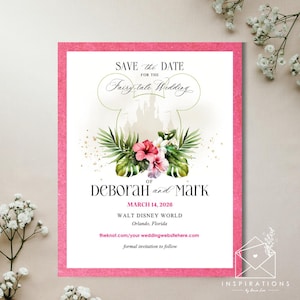 Disney Wedding Save The Dates, Disney Theme Invitation, Disney Lovers, Disney Inspired Wedding, Disney Fairy-tale Wedding